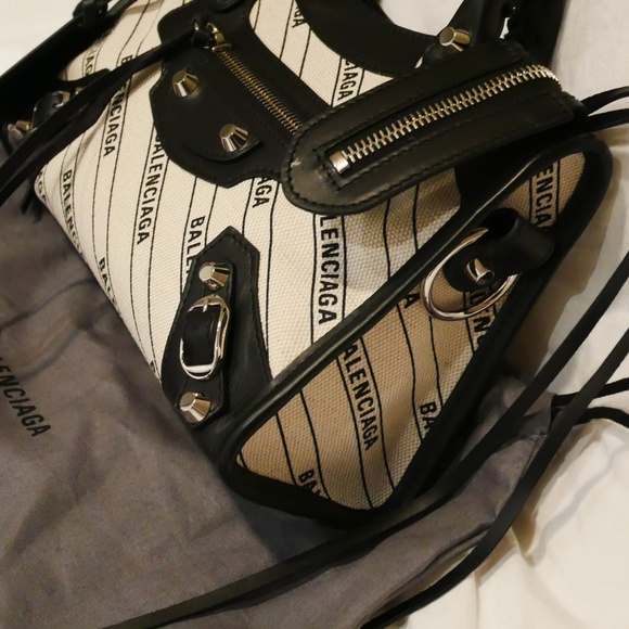 Sold NWT Balenciaga Mini City Canvas & Leather - Picture 6 of 8